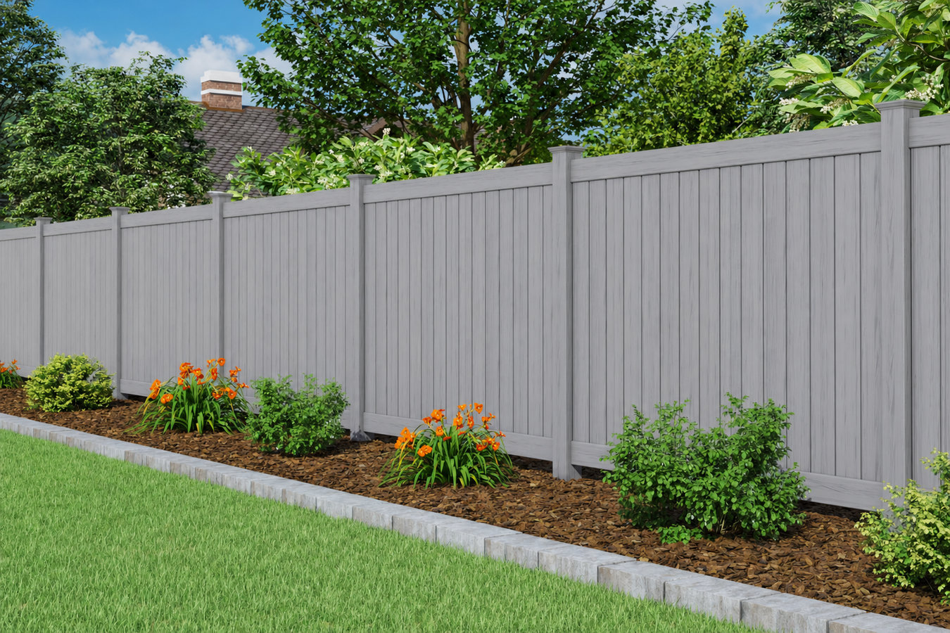 Vinyl fence installation
